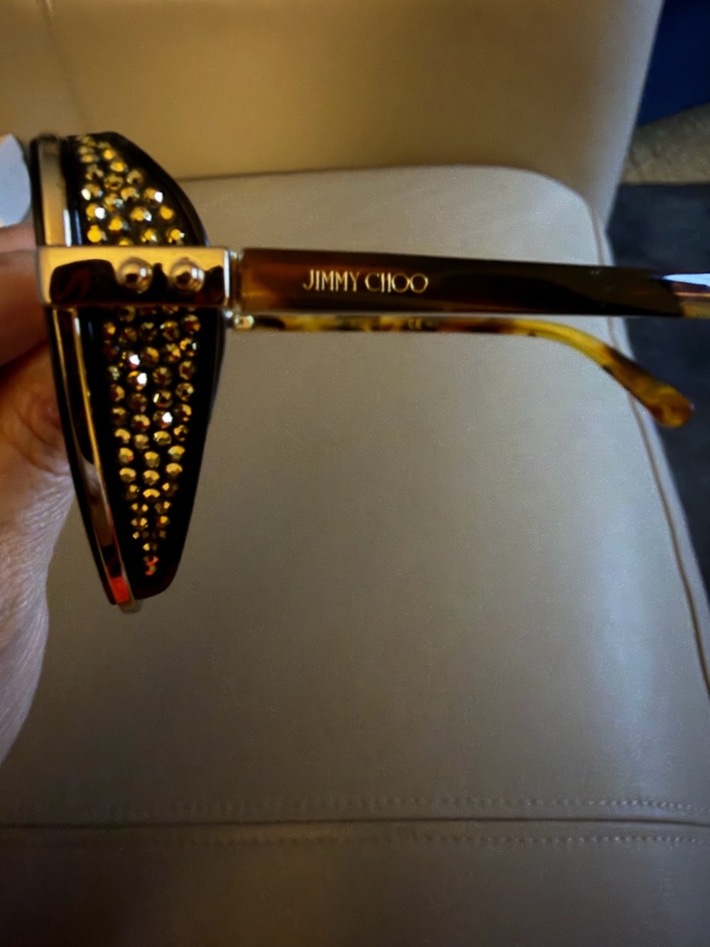 SALE ‼️Jimmy Choo Tortoiseshell Sunglasses with Gold and Crystal Detail
NWOT